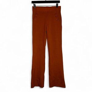 Betabrand Straight Leg Six Button Pants in Pumpkin